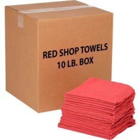 MONARCH BRANDS Global Industrial„¢ 100% Cotton Red Shop Towels, 10 Lb.Box N090-R2R-10